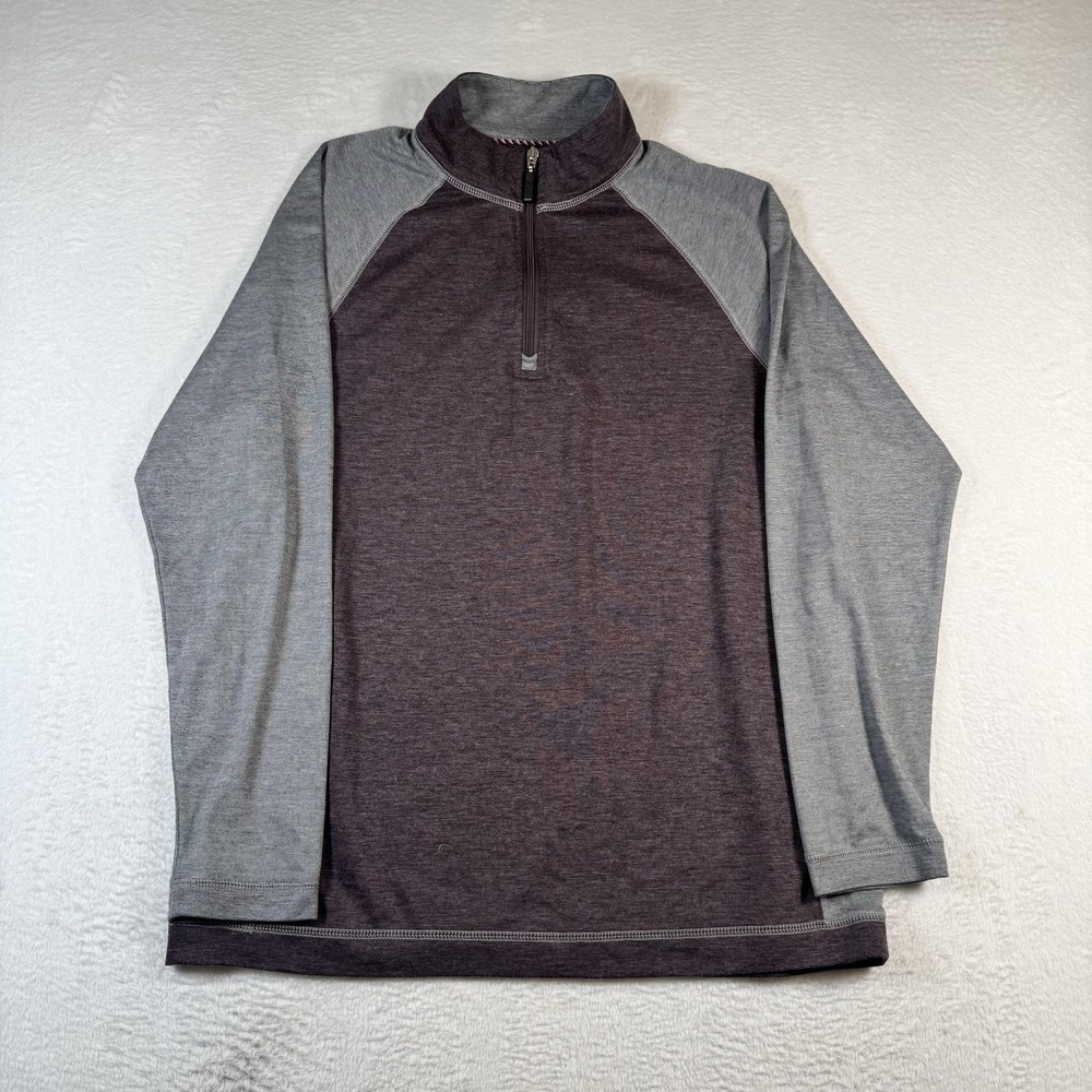 Johnston & Murphy XC4 1/4 Zip‎ Pullover Mens Medium Gray Long Sleeve Colorblock